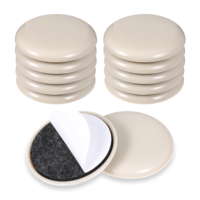 Furniture Sliders, 12PCS 2 inches Self-Stick Furniture Glides, Heavy Duty Moving Pads for Carpet and Hardwood Floors(Beige)