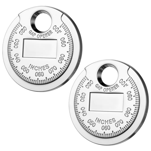 2PCS Spark Plug Measuring Tool Measuring Wire Spark Plug Gap Gauge Tool Sparks Plugs Gap Tools Scaled from 0.020 to 0.100 Inch Universal Zinc Gaps Measurings Tools Car Accessories for Quick Reading