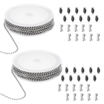 10 Meter Ball Bead Chain with 40 Pcs Chain Connectors 2.4 mm Stainless Steel Roller Blind Extension Chain for Curtain Rods Venetian Blinds Blackout Curtains Necklace Making