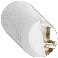 10 Pcs Acrylic Round Mirrors 15cm Self Adhesive Wall Mirrors Easy to Install Stick on Mirror Tiles Sleek Walls Makeup Frameless Mirror Sticker Decorative for Home Living Room Bathroom Bedroom Decor