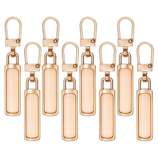 8 Pcs Spare Zipper Pull, Zip Puller Replacement, Removable Metal Zipper Pull Tabs, Zipper Pulls Zip Repair Kit, Zipper Pulls Fixer for Purse, Clothes, Jeans, Suitcase, Luggage(Gold)