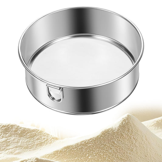Flour Sifter Stainless Steel Round, Fine Mesh Strainers 6 Inch 60 Mesh Flour Sifter for Baking Sieve Fine Meshs Stainless Steel for Bake Decorate Cakes, Pies, Pastries, Cupcakes