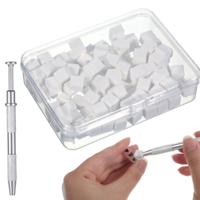 Soft Nail Sponges for Ombre, 100 Pcs White Ombre Nail Sponge with 4 Claws Metal Grabber Pen Aura Nails Tool Foam Sponge Nails Accessories Nail-Polish Sponges Manicure Tools Supplies