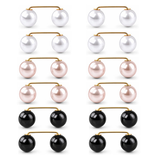 Fibraze 12PCS Shirt Pin Pearl Pins for Clothes Styling Pins for Shirts