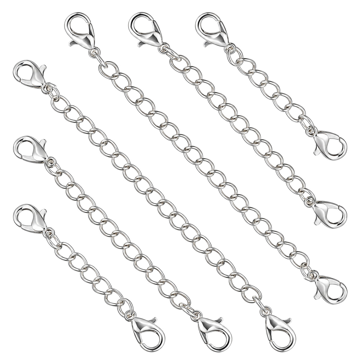 6 Pcs Necklace Extender Fine Chain Extender Bracelet Extenders Silver