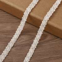 10 Yards Vintage Cotton Lace Trim Beige Lace Ribbon Crochet Sewing Trim for DIY Craft Scrapbooking Gift Package Wrapping Bridal Wedding Decoration