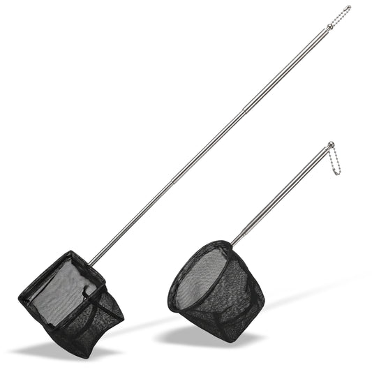 2 Pcs Aquarium Fish Nets Aquarium Shrimp Net Small Fish Tank Nets Fine Mesh Small Fishing Net with Extendable Stainless Steel Handle for Fishes Shrimp Tank Pond Creek