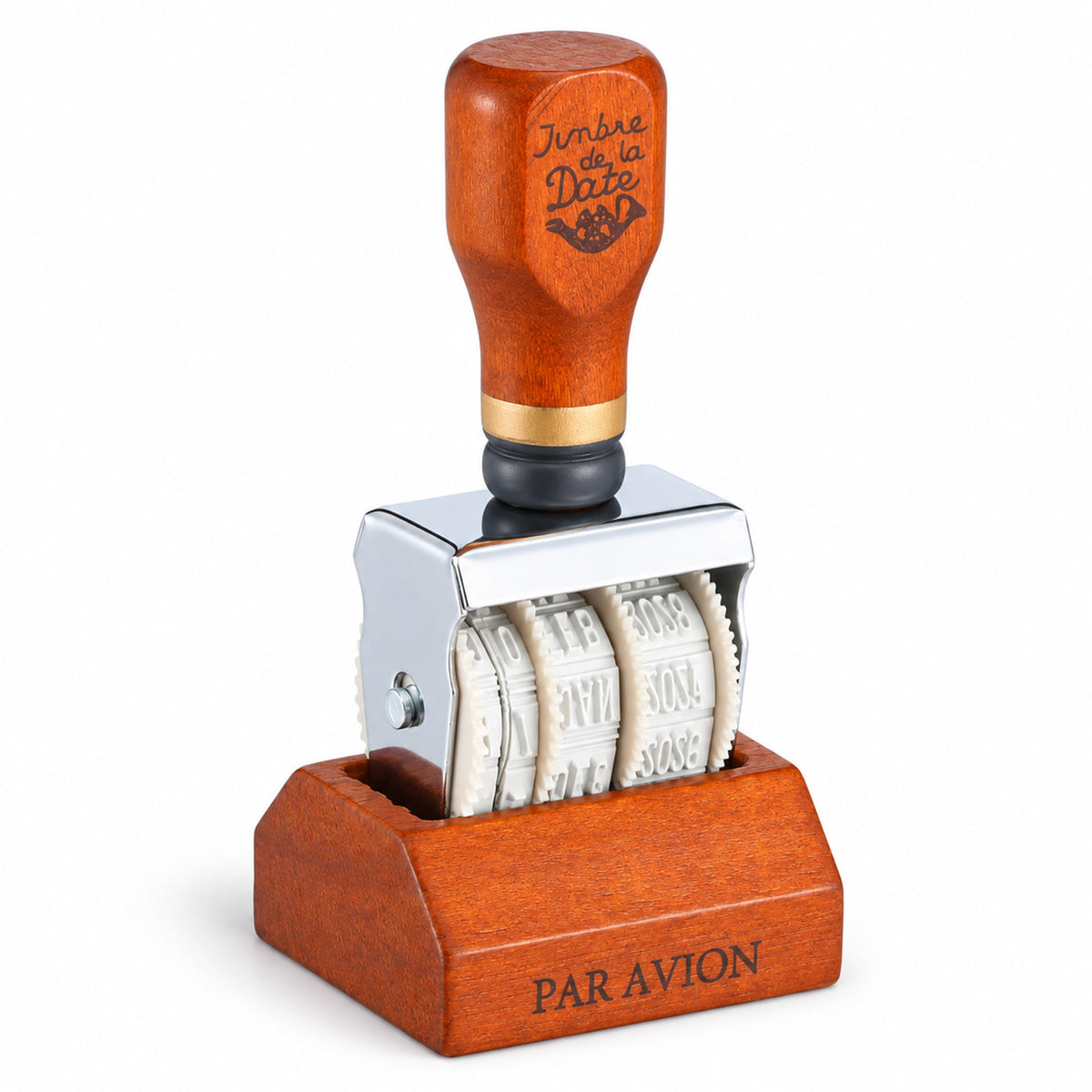Roller Date Stamp, 2026-2036 Retro Wood Date Stamper Inking
