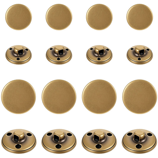 16pcs Metal Blazer Button Set, 15mm 20mm Round Metal Sewing Button Brass Vintage Shank Buttons for Men Women Gold Brass Buttons for Blazer Suits Coat Jacket Uniform