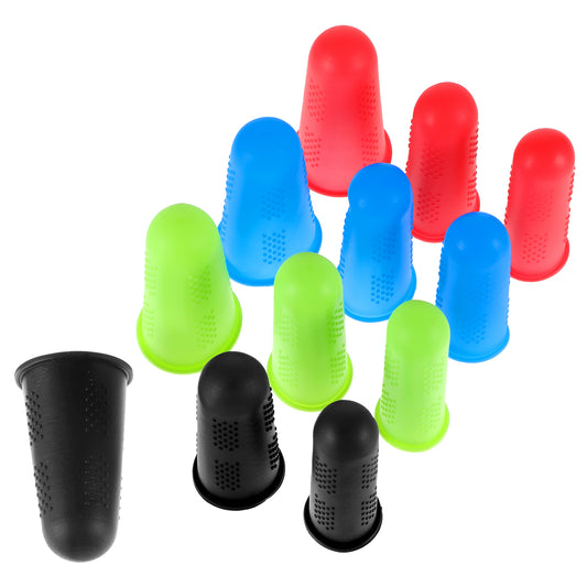 24 Pieces Finger Protectors, Silicone Finger Protectors, 3 Sizes Rubber Finger Thimbles, Reusable Finger Protector Finger Pads Grips, Fingertip Thumb Cots Pads for Sewing, Sorting Paper, Ironing