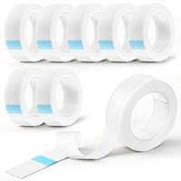 8 Rolls Adhesive Eyelash Tape, 0.5 inch x 5 Yard Breathable Micropore Lash Tape Transparent Cluster Lashes Tapes Eyelash Extension Supplies for False Eyelashes Patch Home Lash Salon