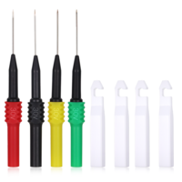 Piercing Clip Test Probe, 0.7mm Wire Piercing Probe Test Probe Pins Insulation Piercing Clip Tool Non-Destructive Insulation Wire Piercing Needle for Banana Socket Plug Car Tester (4 Pcs)