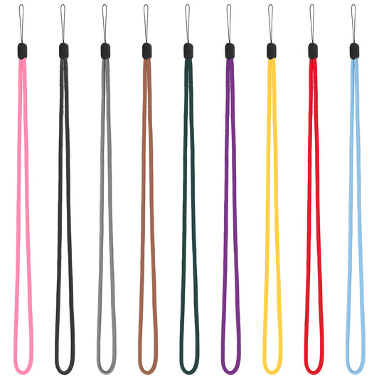 9 Pack Lanyards Colors Neck Lanyard Straps, 17.32 Inch Lanyard with String Loop, Long Thin Neck Straps for Pens, Mobile Phones, Keys, Cards, Whistles (9 Colors)