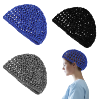 3 Pcs Mesh Crochet Hair Net Snoods Crocheted Sleep Caps Hair Wrap Net Elastic Mesh Hair Snoods Soft Rayon Mesh Wrapping Hair Nets for Women Men, Including Thick, Long, Short or Curly