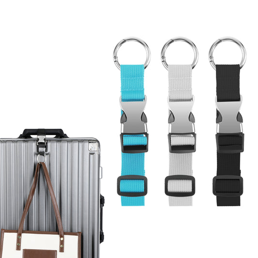 3 Pcs Add A Bag Luggage Straps, Jacket Gripper Strap for Travel Backpack, Adjustable Luggage Straps with Buckle, Luggage Belts Accessories for Carry on Bag (Blue, Black and Grey)