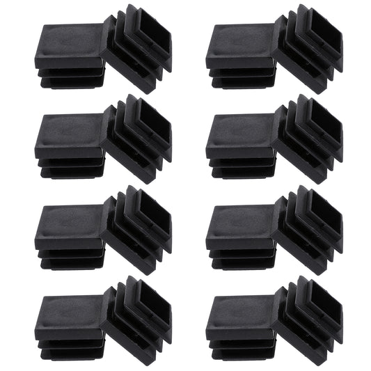 16 Pcs 1 Inch Square Tube End Cap Plastic Plugs, 1x1 Black Post End Caps Square Tubing Insert Chair Glide Finishing Plug for Metal Tubing, Fences, Chair Legs, Furniture