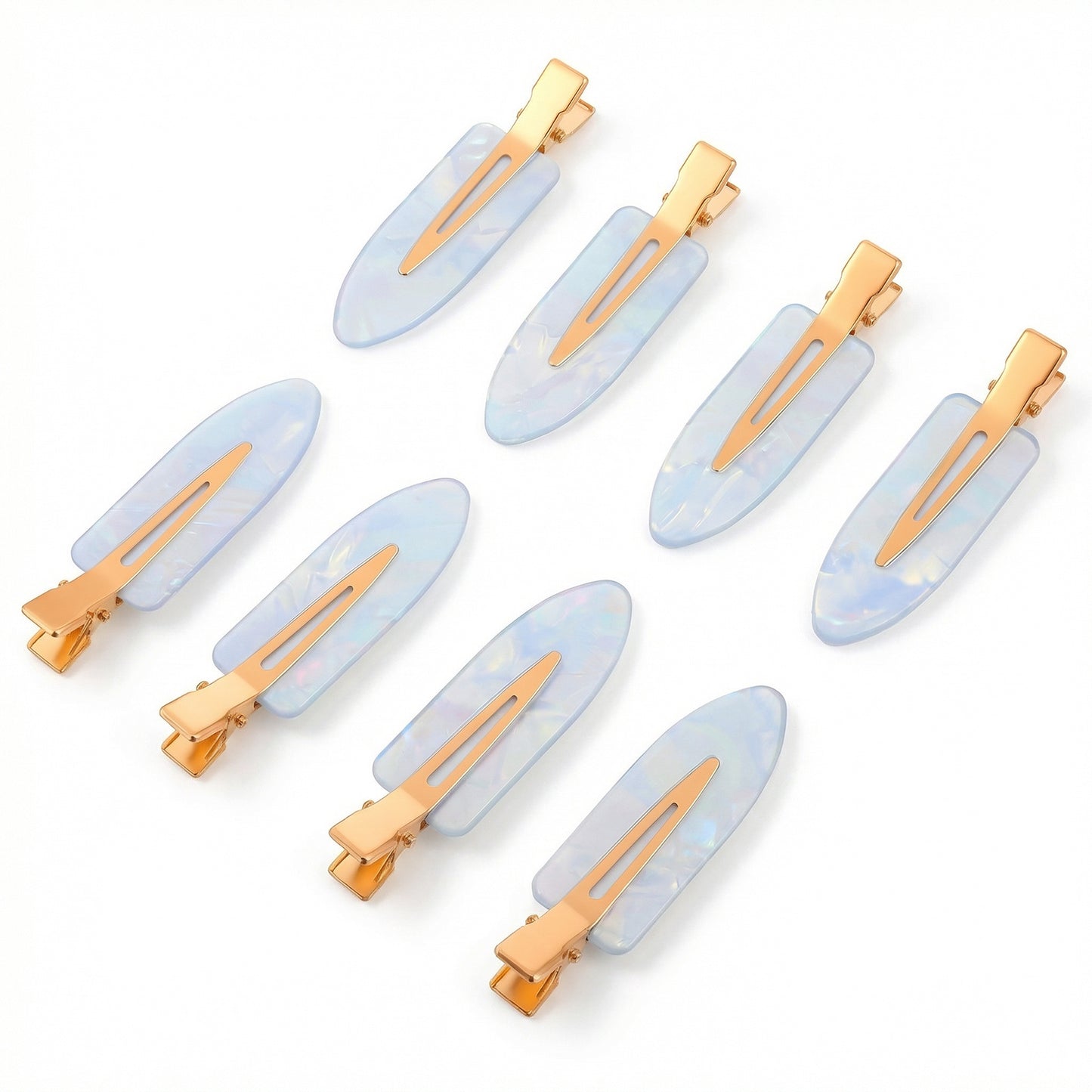 8 Pack No Crease Hair Clips Blue No Bend Hairclips Flat Duckbill Clip Creaseless Hair Clips Flat Hairclip Alligator Hair-Barrette Makeup Hairclip Salon Hairstyle Accessories for Women