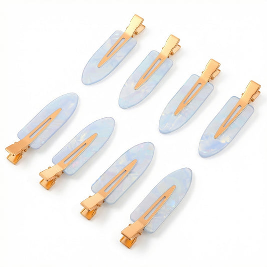 8 Pack No Crease Hair Clips Blue No Bend Hairclips Flat Duckbill Clip Creaseless Hair Clips Flat Hairclip Alligator Hair-Barrette Makeup Hairclip Salon Hairstyle Accessories for Women