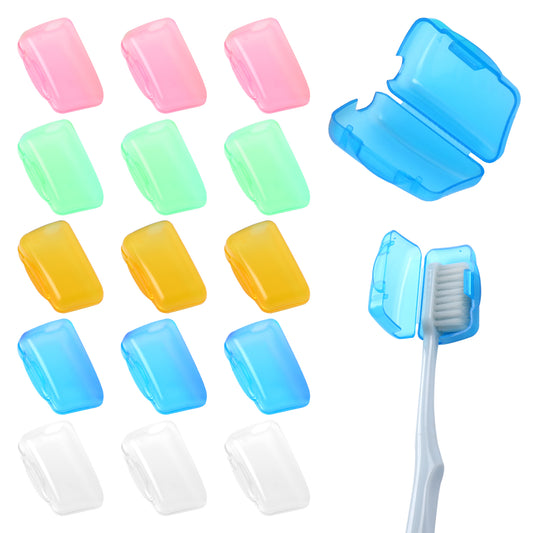 Sliverdew Portable Travel Toothbrush Covers Toothbrush Head Protector Toothbrush Caps for Home, Office, Hotel and Outdoor, Pack of 15, Modern