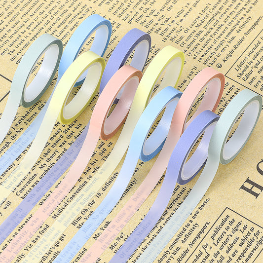 10 Rolls Highlighter Tape, 0.24inch X 16.4ft Removable Neon Fluorescent Strips Transparent Writable Removable Fluorescent Neon Tapes for Marking Books Reading Students Teachers