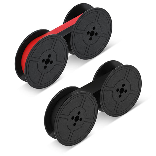 Black and Red 1/2 Inch 2Pairs Universal Typewriter Ribbon, Vintage Typewriter Ink Ribbon Wide Wide, Ink Ribbons Twin Spool Typewriters Ribbons Twin Spool Replacement for Most Vintage Typewriters Black