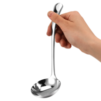 7.9'' Silver Small Ladle 18/10 Stainless Steel Gravy Ladle Sauce Soup Ladles Mirror Polished Kitchen Utensil for Spooning Gravy Sauce Soup