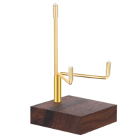 Xthrotsenk Walnut Wood Display Stand with Adjustable Metal Arms Small Display Easel Holder Crystal Displays Stand for Displaying Geodes Seashell Fossil Coral Crystal Rock (2"x2"x3.2")