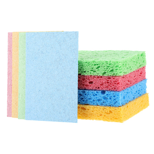 12 Pcs Cleaning Sponge Compressed Sponges Cellulose Kitchen Sponges for Cleaning Tough Messes Non-Scratch Washing Dishes Sponges (4 Colors)