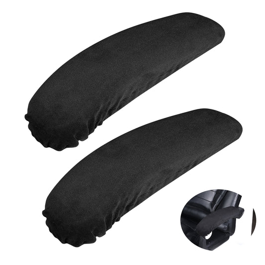 KALIONE Velvet Office Chair Armrest Covers, 2Pcs Office Removable Arm Rest Covering, Elastic Chair Armrest Covers, Office Seat Hand Rest Protector, Arm Covers Protectors for Office Chair(Black)