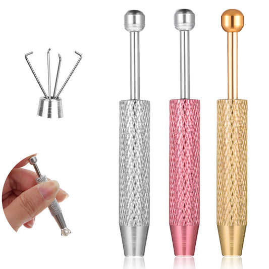 SynHHergyx Piercing Ball Grabber Tool, 3 Pcs Stainless Steel Piercing Tools to Change Jewellery 4 Prongs Diamond Claw Tweezers Piercing Ball Screw Tool for Changing Jewelry, Pick up Tiny Objects