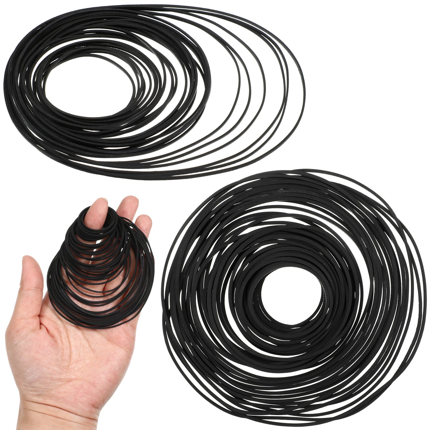 80Pcs Recorder Rubber Belts Cassette Player Belts Replacement Kit Recorder Repair Maintenance Mix Flat Cassette Tape Machine Rubber Belt 40-135 mm for DVD CD LD VCR Repeater Drives (Width 0.7mm & 1mm)