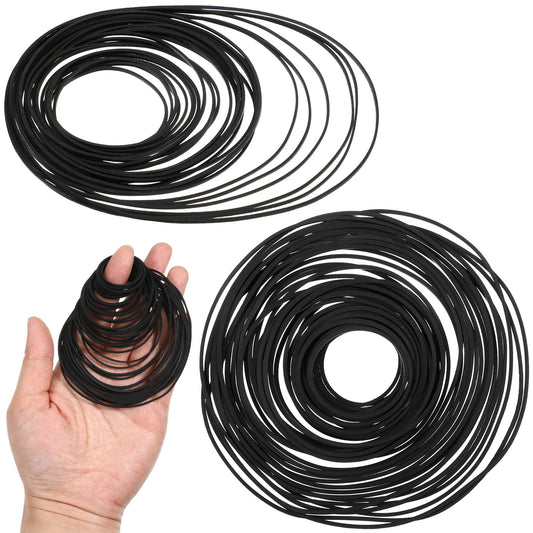 80Pcs Recorder Rubber Belts Cassette Player Belts Replacement Kit Recorder Repair Maintenance Mix Flat Cassette Tape Machine Rubber Belt 40-135 mm for DVD CD LD VCR Repeater Drives (Width 0.7mm & 1mm)