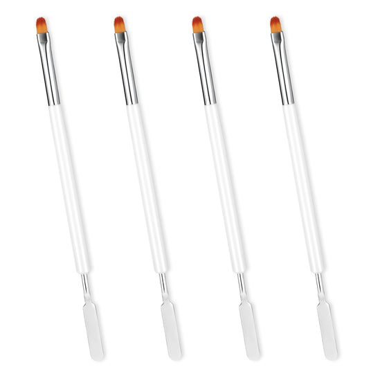 2 Pcs Nail Brushes for Gel Nails 2 in 1 Brush & Picker Nail Art Brush Dual-Ended Gel Nail Brushes for UV Gel Acrylic Nails Extensions