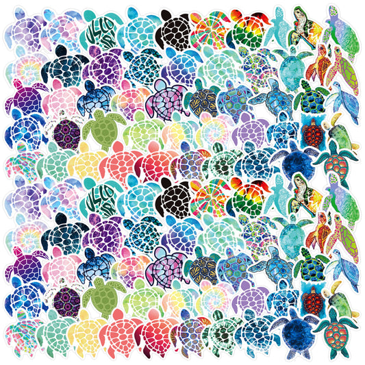 100 Pcs Sea Turtle Stickers Colorful Luggage Stickers Waterproof Vinyl Stickers Aesthetic Decal Ornament Sticker for Laptop Bicycle Phone Water Bottle Scrapbooks