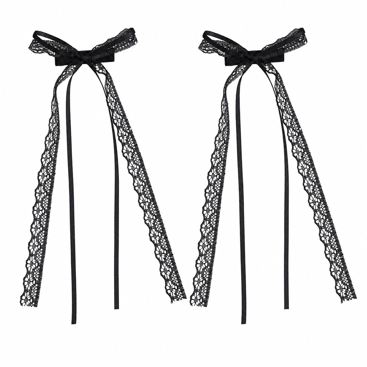 2 Pcs Lace Hair Bow, Lace Hair Bow Clips Ribbon Bows for Women