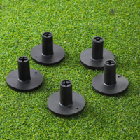 Jxiwfvl Rubber Golf Tees for Mats Adjustable Height Golf Simulator Tees, Rubber Tee Driving Range 5 Pack for Indoor Outdoor Practice, Non-slip Mat Tee with Holder 1.5’’ 2.1’’ Black Holder Set