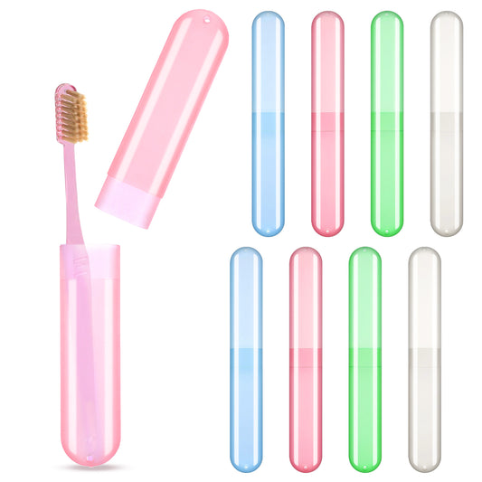 8 PCS Toothbrush Travel Case, Plastic Toothbrushes Covers Portable Tooth Brush Holder for Travel Toothbrush Holder Toothbrushes Container Protector Tooth Brush Case for Trip Camping Home Business