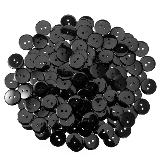 100 Pcs Black Flatback Buttons 20mm Sewing Resin Buttons 2 Holes Button Clothes Sewing Replacement Button Solid Color Buttones for Sewings and DIY Crafts