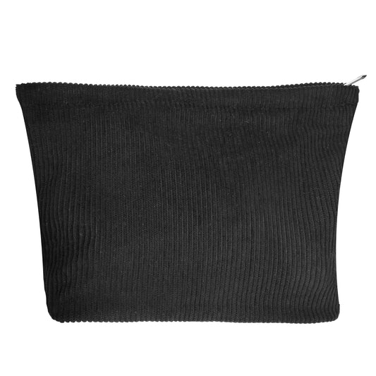 Corduroy Makeup Bag Black Makeup Pouch Travel Cosmetic Bag Makeup Pouch Small Cosmetic Bag for Women Versatile Zipper Pouch Bag Small Makeup Bag Black Pouch Zipper Pouch for Purse