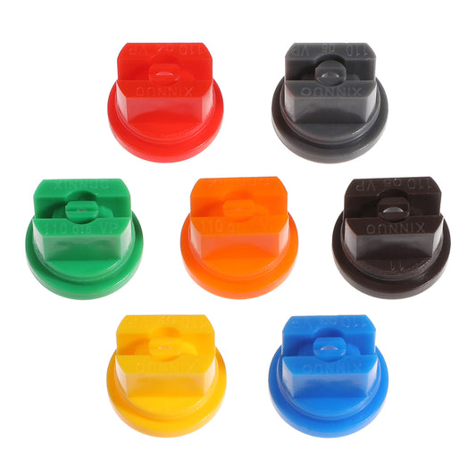 7 Pcs Spray Nozzle Tips Set, High Pressure Spray Nozzle Tip Set, 110 Degree Agricultural Flat Fan Shape Sprayer Replacement Parts, 0.1-0.6mm Pore Pump Sprayer Nozzles for Agricultural Equipment
