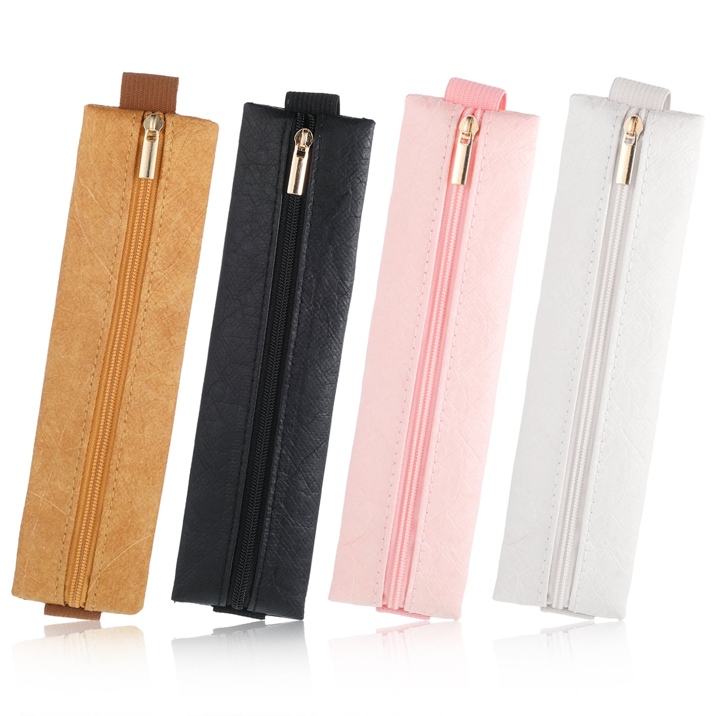 Jxiwfvl 4PCS Elastic Pen Holder for Notebook with Adjustable Band Pen Sleeve, 4 Colors PU Leathe Notebook Pencil Pouch Journal Pencil Holders Pens Loop Holder for Planners Binders Books