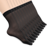 Exircy 10 Pairs Women's Ankle Socks Women Ankle Sheer Socks Black Thin Soft Reinforced Toes Premium Hosiery Stylish Breathable Sock for Women One Size