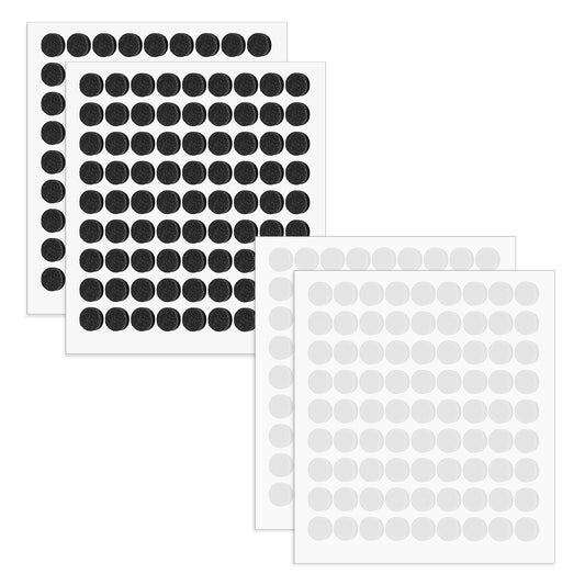 324Pcs 3/8" Small Felt Pads for Coaster Bottoms Dots 3/8 Cabinet Door Bumpers Felt Furniture Pads for Chair Legs Self Adhesive Round Felts Hardwood Floor Protector Feet for Kitchen, Black, White