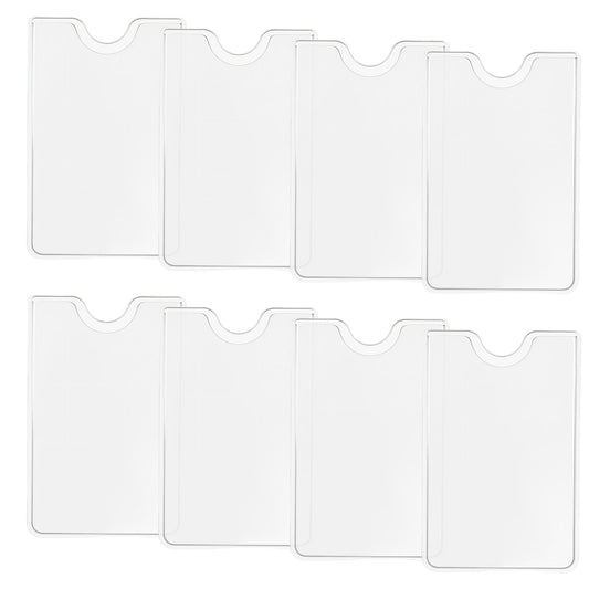 FdcLixuvol 8 Pack Credit Card Protector, Clear Plastic Sleeves for Debit Cards, Social Security, ID Cards, Waterproof, Wallet-Sized Durable Card Holders for Travel, Office and Home (3.6 x 2.3 Inch)
