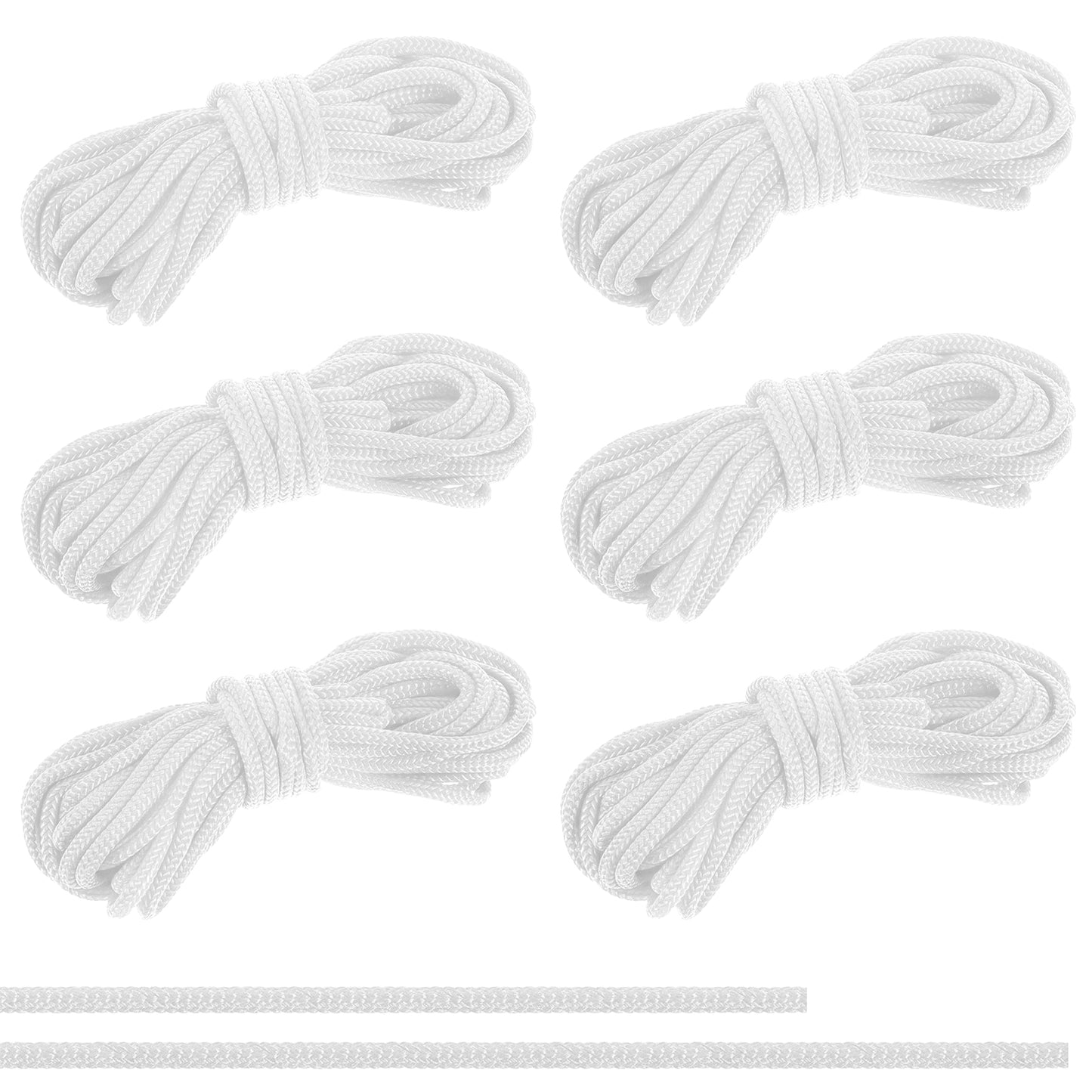6 Pieces Trampoline Net Connection Rope Trampoline Strings for Net Long Safety Trampolines Nets Cords Tie Down Rope Replacement Parts for Enclosure Nets 16 Feet Each, 0.2 Inch Thick