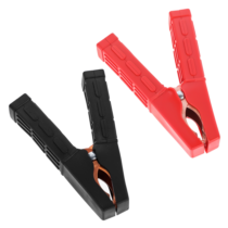 2PCS Jumper Cable Clamps, Alligator Battery Clamps Clips Heavy Duty Battery Charger Clamps Metal Jumper Cable Ends Clamps Welder Clips with Insulating Sheath for Under 5AWG Battery Jump Starter Cables