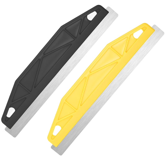 2 Pcs Paint Edger & Trim Guard 12 inch Stainless Steel Straight Edge Tool Paint Shield Painting Edger Tool for Precise Trimming, Create Clean Crisp Lines on The Walls and Ceiling (Black+Yellow)