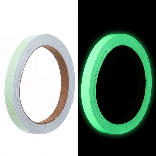 Exclaith Glow in Dark Tape, 10mm x 10m High Viscosity Reflective Fluorescent Tape Waterproof Durable Safety Warning Glow Tapes for Stage Stair Outdoor