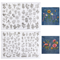 2 Sheets Water Soluble Stabilizer for Embroidery Flower Water Soluble Embroidery Patterns Stick and Stitch Embroideries Paper Tear Away Embroideries Stabilizers for Hand Sewing Lovers