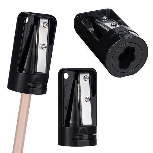 3 Pcs Carpenter Pencil Sharpener, Pencil Sharpener Portable Manual Plastic Pencil Cutter, Carpenters Pencil Sharpener, Abrasive Stone, Sharpening Tool for Woodwork, Black